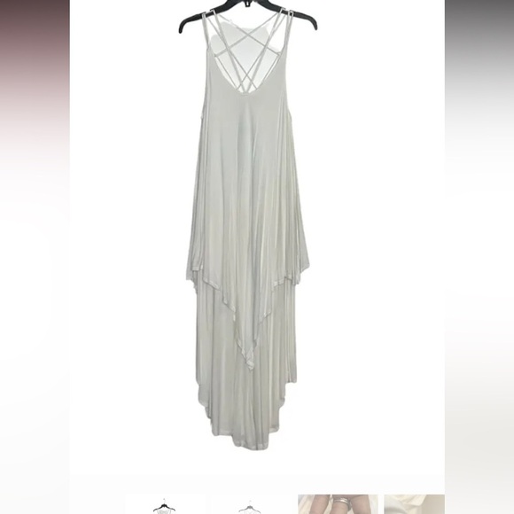 Free people beach white criss cross star fall maxi dress Xs 149$ whismy formal - Picture 4 of 6
